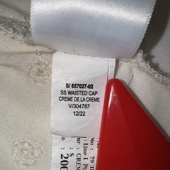 Ivory Eyelet Cotton Off Shoulder Puff Sleeve Babydoll Ruched Peasant Tunic Boho - Picture 8 of 9